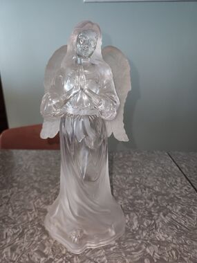 Source Unknown Clear Frosted Acrylic Angel Figurine